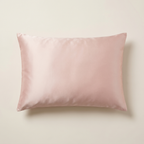 Taie d'oreiller rose poudré en pure soie de mûrier 22 momme